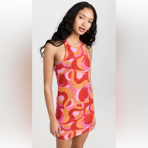 Solid & Striped The Garcelle Printed Mesh Size Dress Size L NWT - Picture 2 of 11